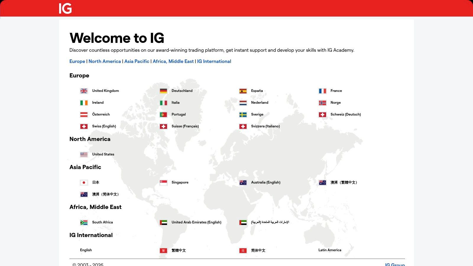 IG – IG Trading Platform + DMA + MT5 (select regions)