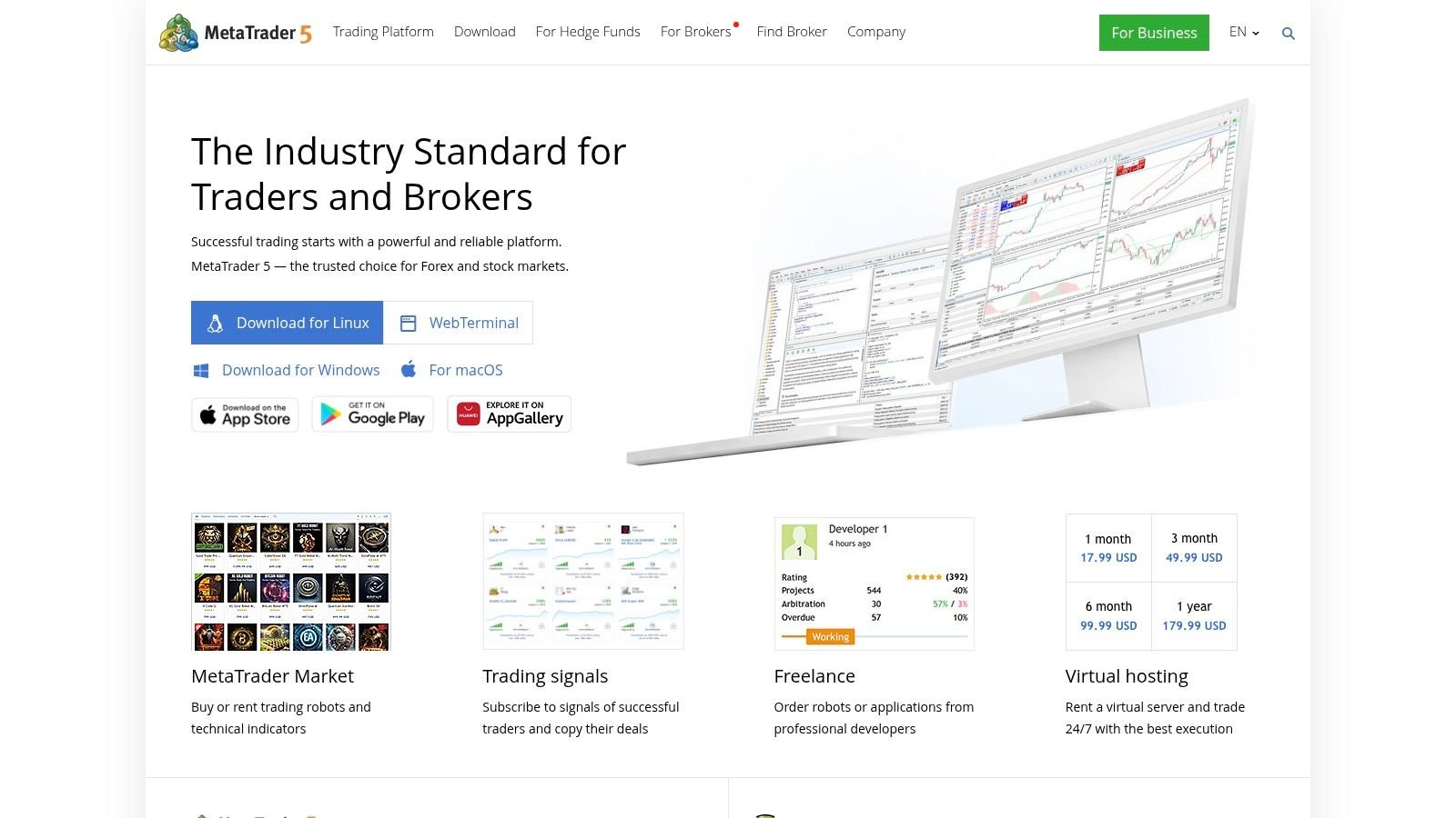 MetaTrader 5 (MT5) - Platform software (via many brokers)